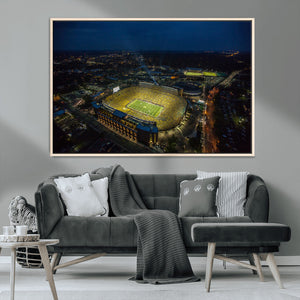 Michigan Stadium Night Game Wall Art – Sports Arena Aerial