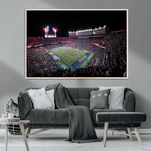 Ben Hill Griffin Stadium Night Game Triple Canvas Wall Art -