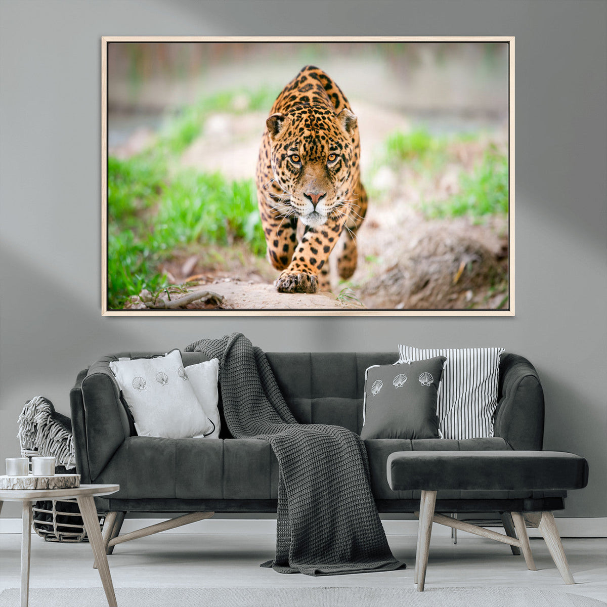 Leopard on the Prowl - Stunning Large Framed Leopard Wall