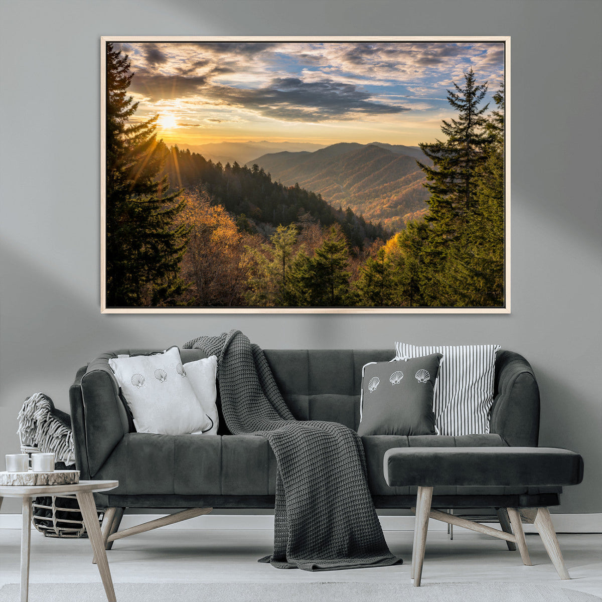 Sunrise Over the Smoky Mountains Canvas Wall Art –
