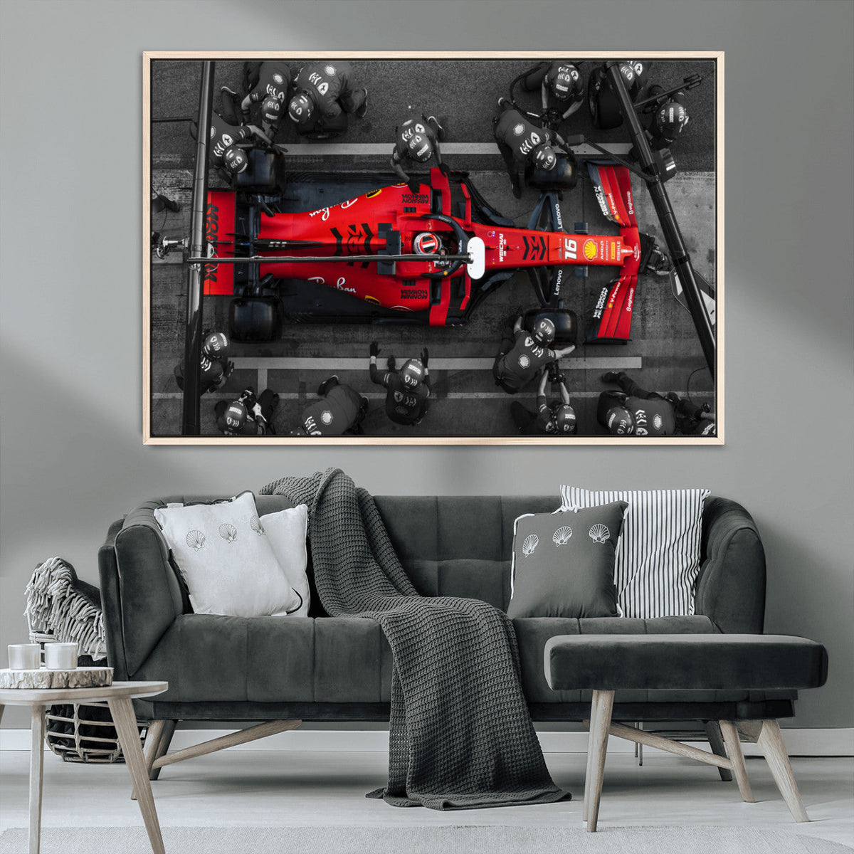 Ferrari Pit Stop Canvas Wall Art – Precision and Speed