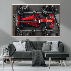 Ferrari Pit Stop Canvas Wall Art – Precision and Speed