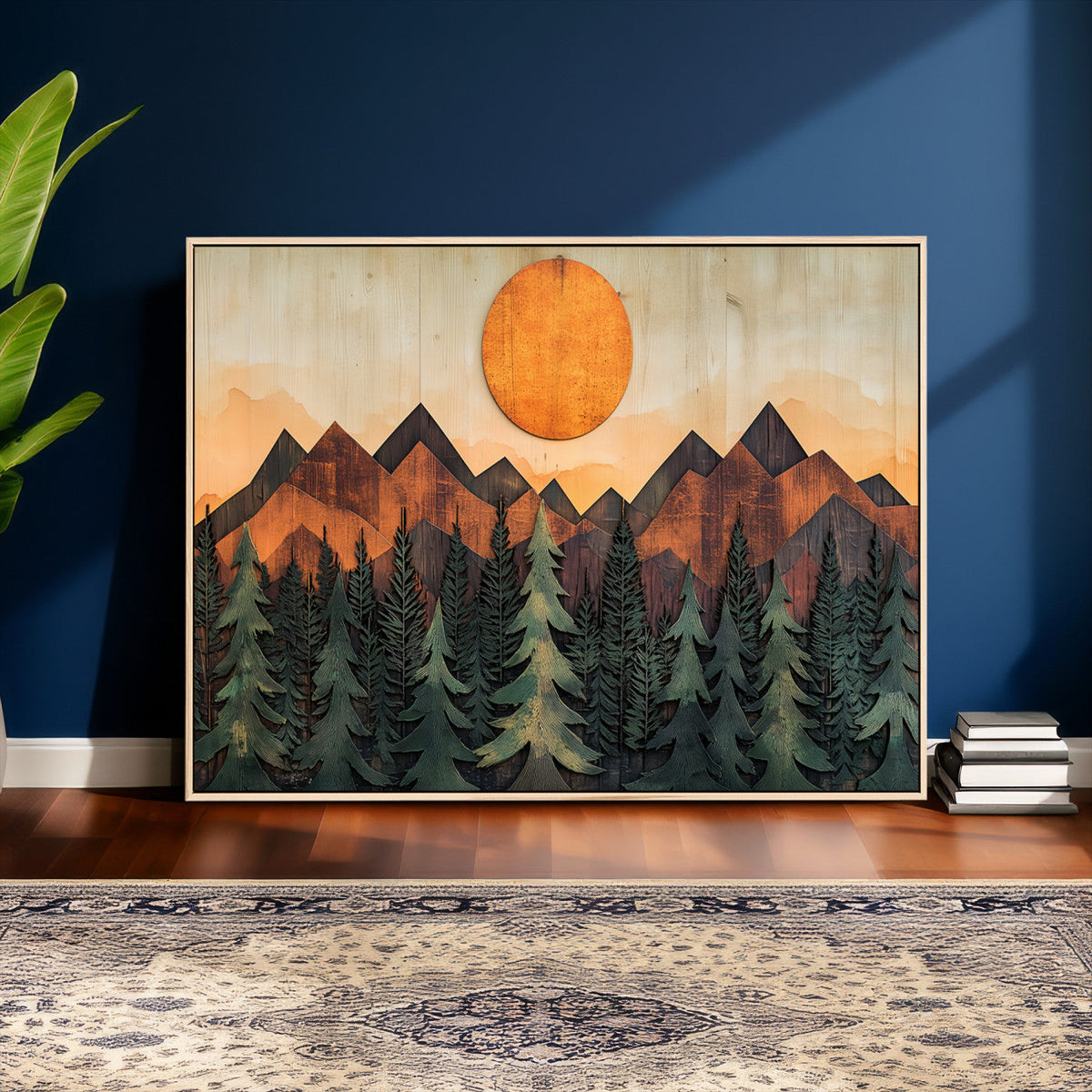 Sunset Mountain Landscape Canvas Wall Art Print - Nature