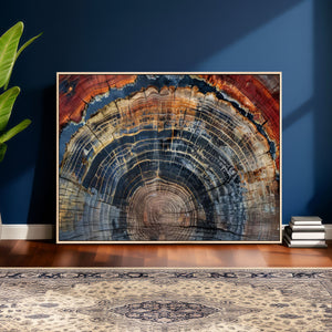 Abstract Tree Ring Wall Art Canvas Print