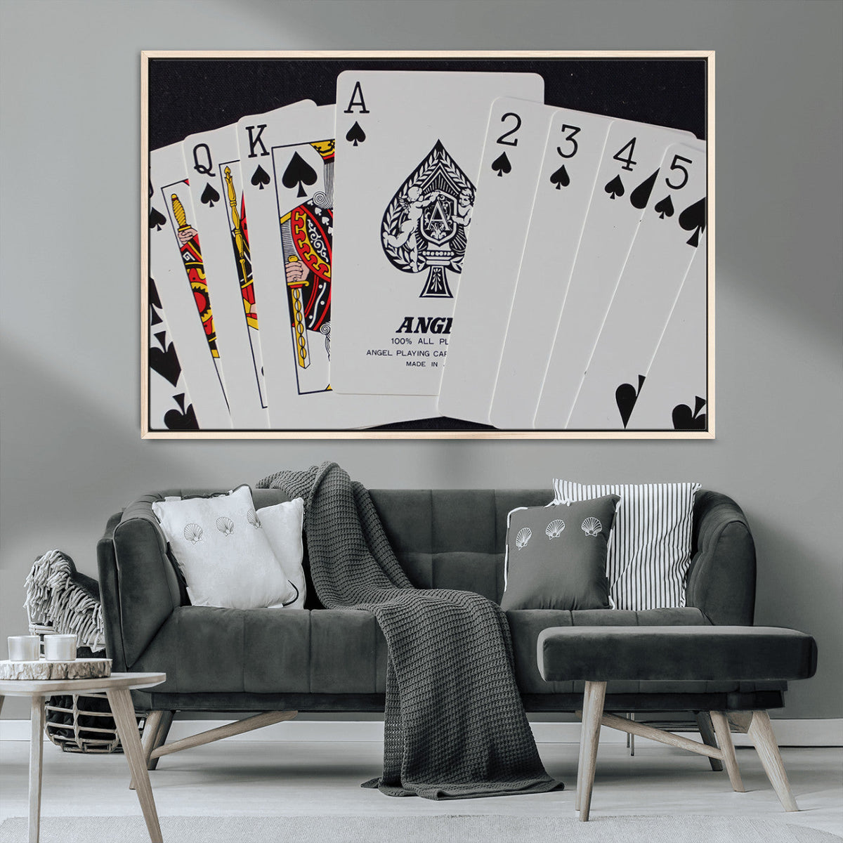 Poker Wall Art - Playing Cards Canvas Wall Art Print - Ace