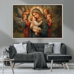 Mary Jesus Canvas Wall Art Print - Madonna and Child with