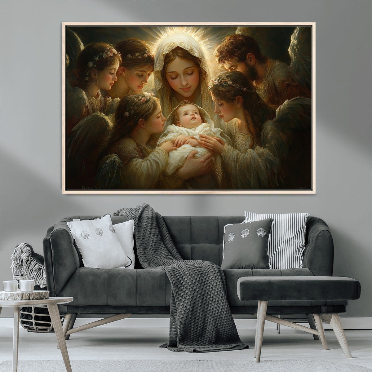Mary Jesus Canvas Wall Art Print - Madonna and Child with