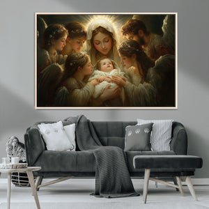 Mary Jesus Canvas Wall Art Print - Madonna and Child with
