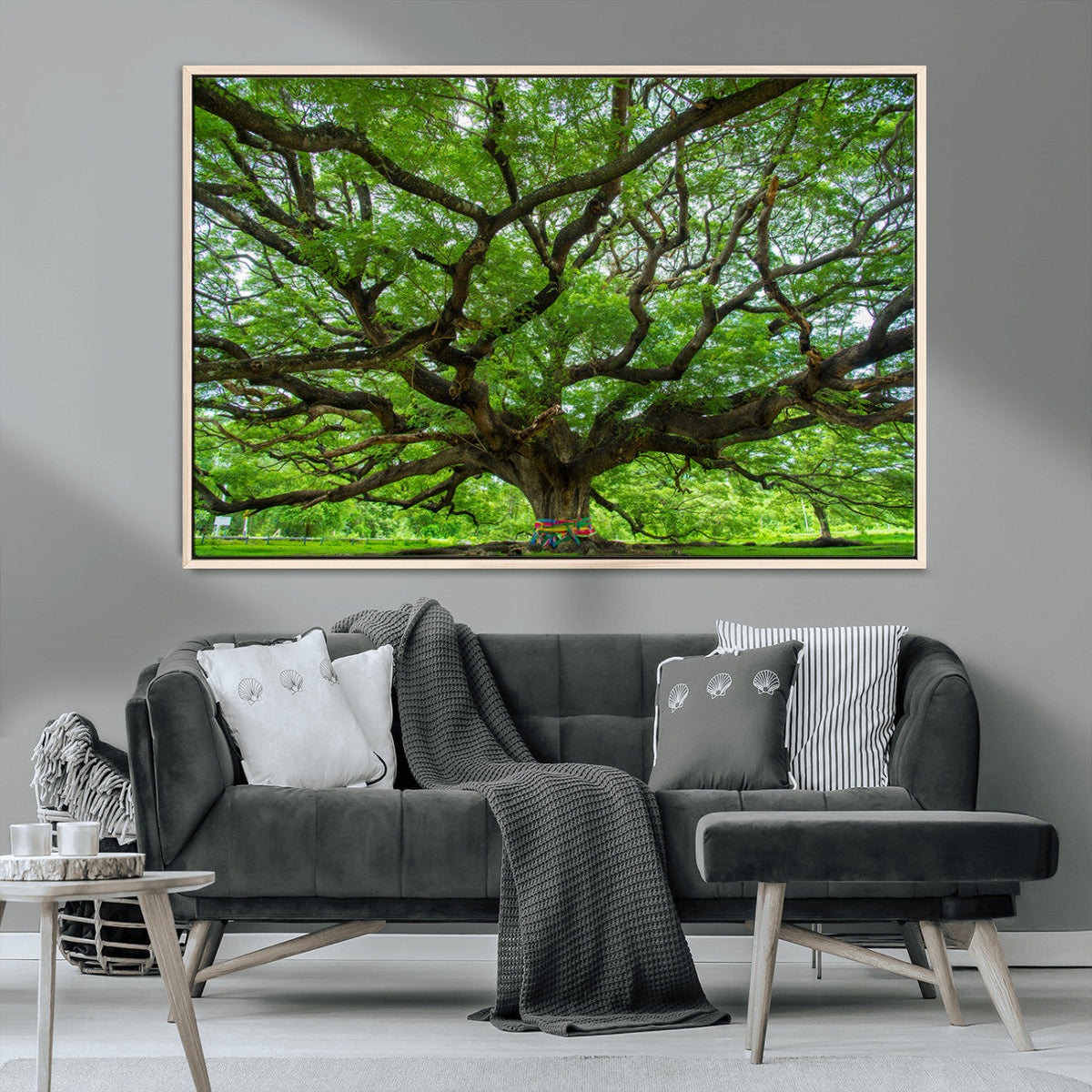 Oak Tree Wall Art Print, Forest Canvas Wall Art for Home and
