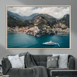 Amalfi Coast Wall Art – Framed Italian Seaside Canvas
