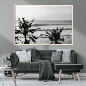 Tropical Coastline Wall Art Canvas Print – Framed Palm Trees