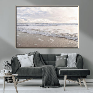Ocean Waves Wall Art Canvas Print – Framed Coastal Shoreline