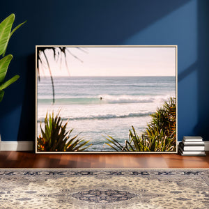 Ocean Surfer Wall Art Canvas Print – Framed Coastal Surf Art