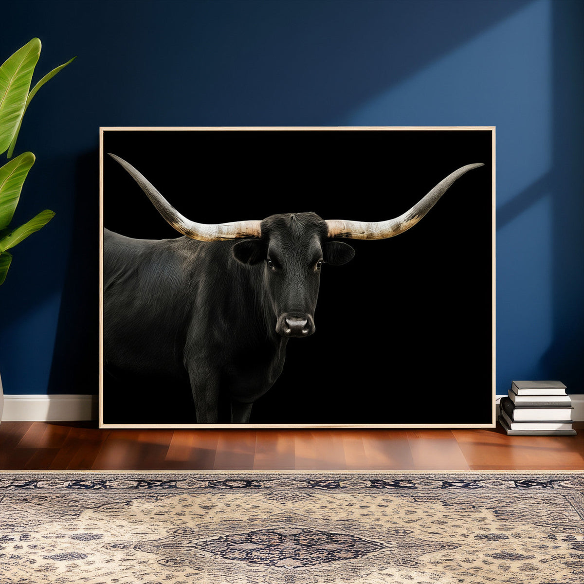 Longhorn Cattle Wall Art Canvas Print – Framed Texas Ranch