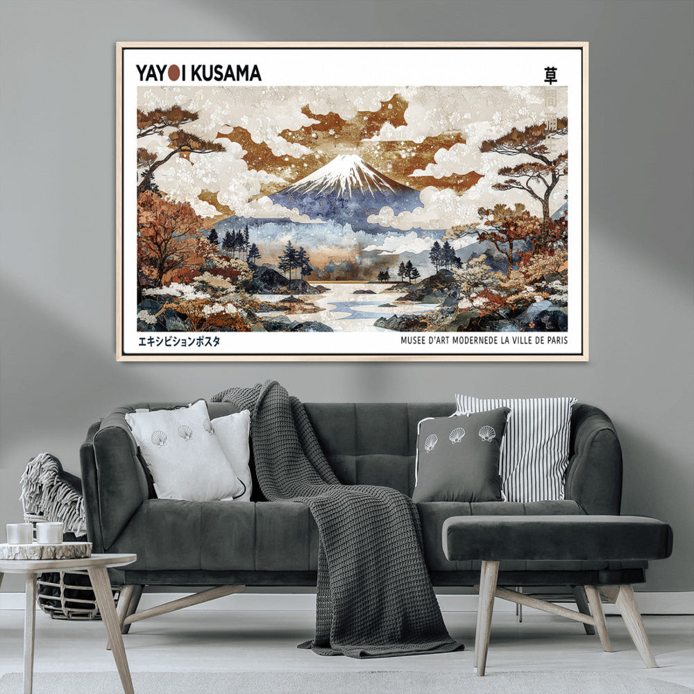 Modern Japanese Wall Art Canvas Print – Framed Abstract