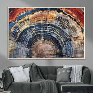 Tree Rings Wall Art Canvas Print – Framed Wood Art Picture