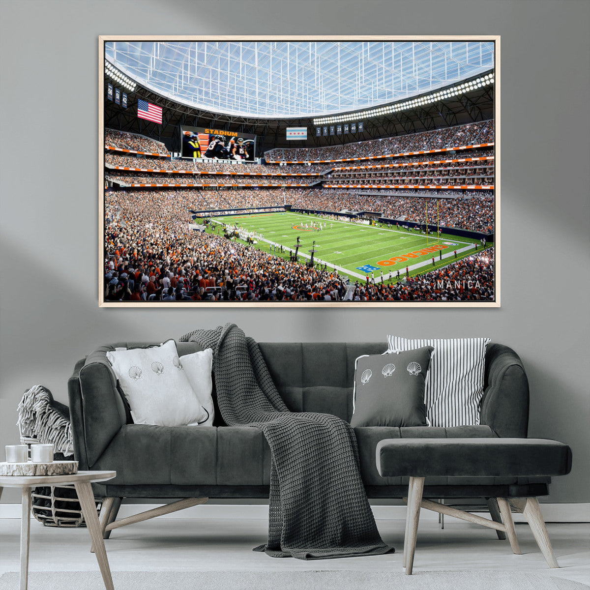 Chicago Bears Soldiers Field Wall Art Canvas Print – Framed