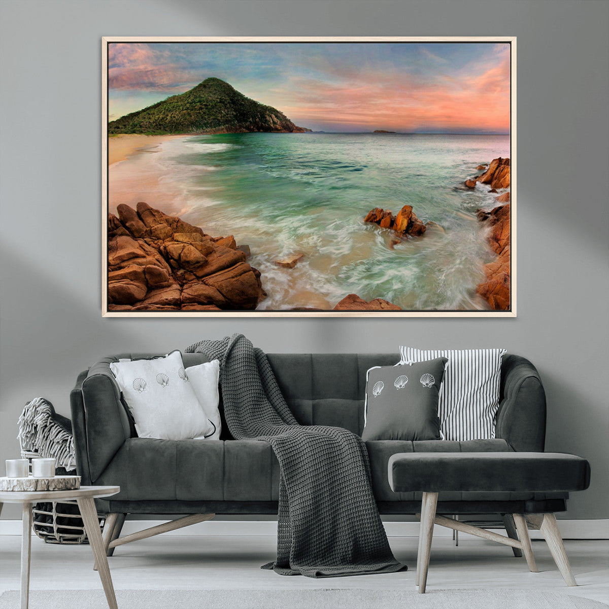 Coastal Landscape Wall Art Canvas Print – Rocky Shore and