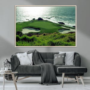Coastal Golf Course Wall Art Canvas Print – Scenic Green