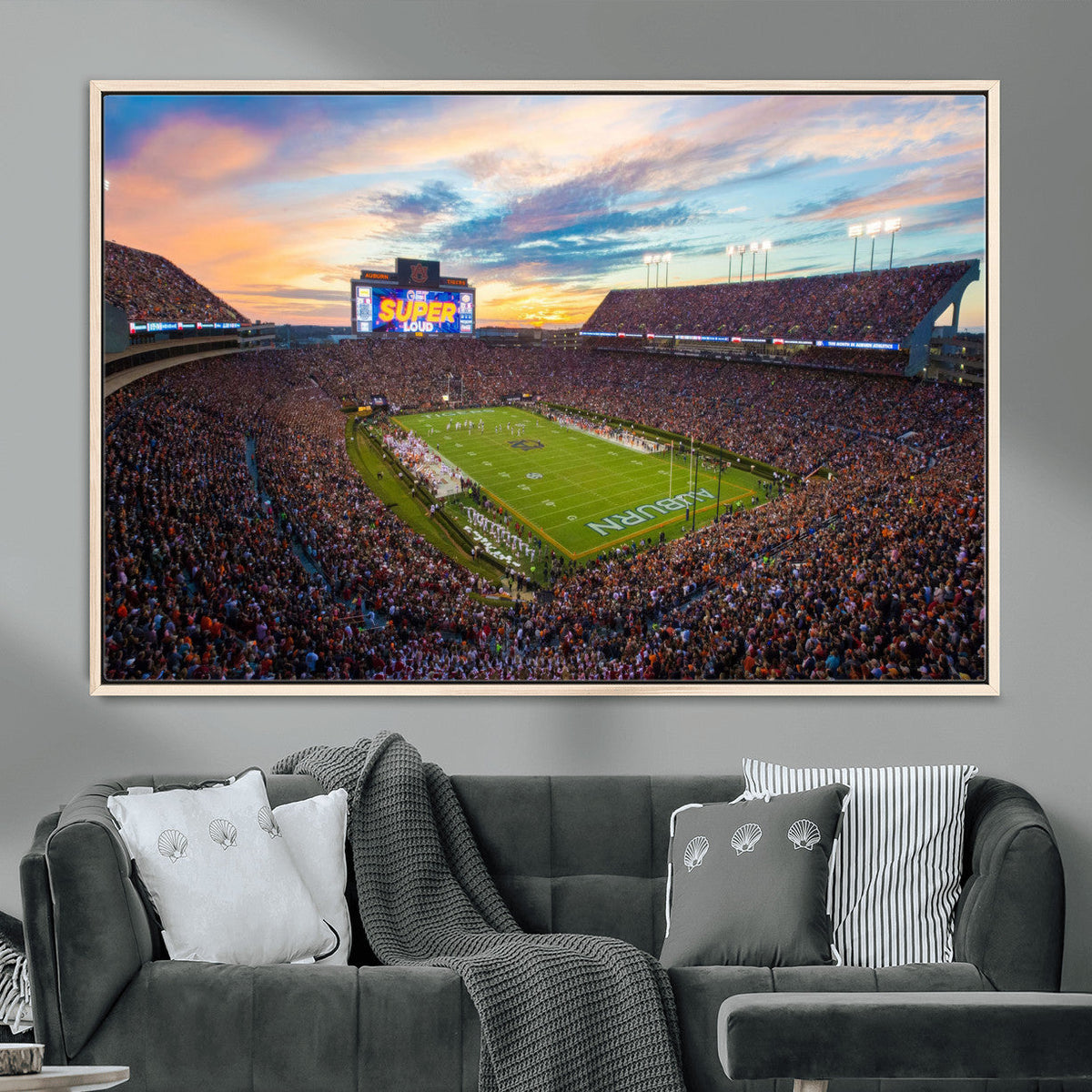 Jordan-Hare Stadium Wall Art Canvas Print, Football Stadium