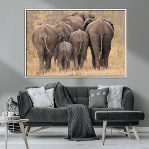 Wild Elephant Wall Art Canvas Print