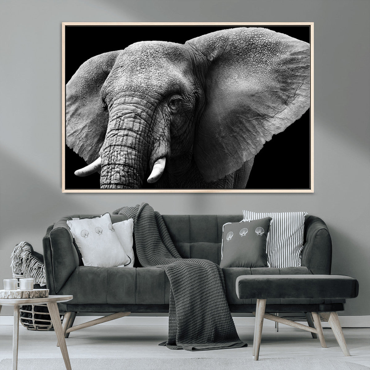 Big Elephant Close Up Wall Art Canvas Print