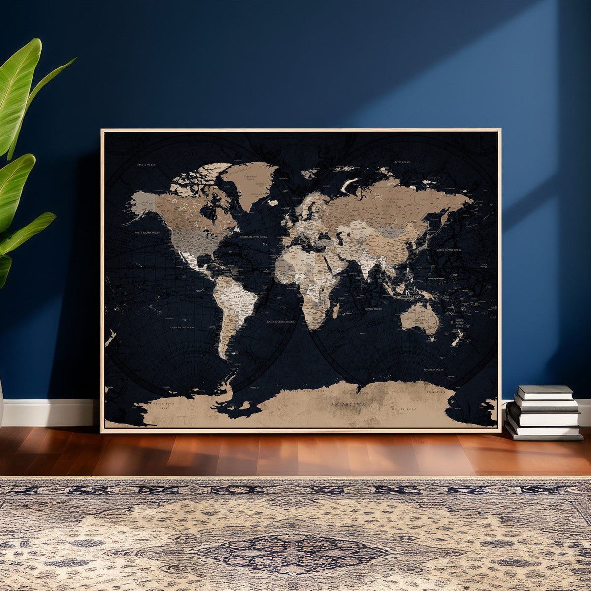 Grunge Wall Art World Map Canvas Print