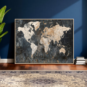 World Map Canvas Print – Detailed Map of the World Wall Art