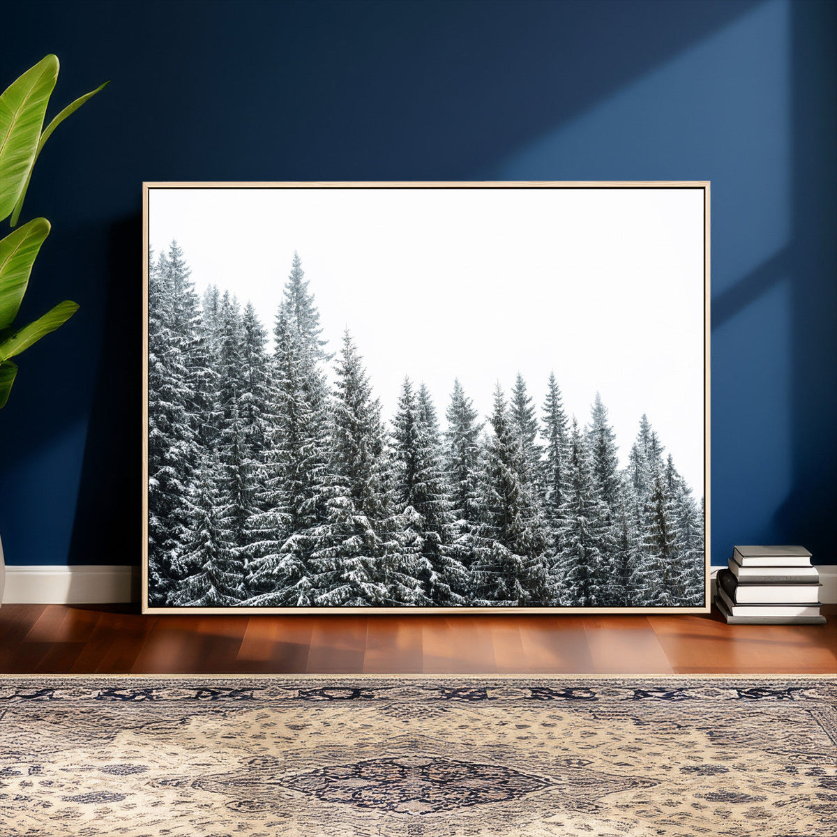 Misty Mountain Forest Canvas Print, Foggy Pine Trees Nature