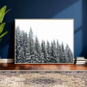 Misty Mountain Forest Canvas Print, Foggy Pine Trees Nature