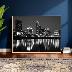 Austin Skyline Wall Art Canvas Print, Austin Downtown Night