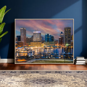Baltimore Skyline Wall Art Canvas Print, Baltimore Downtown