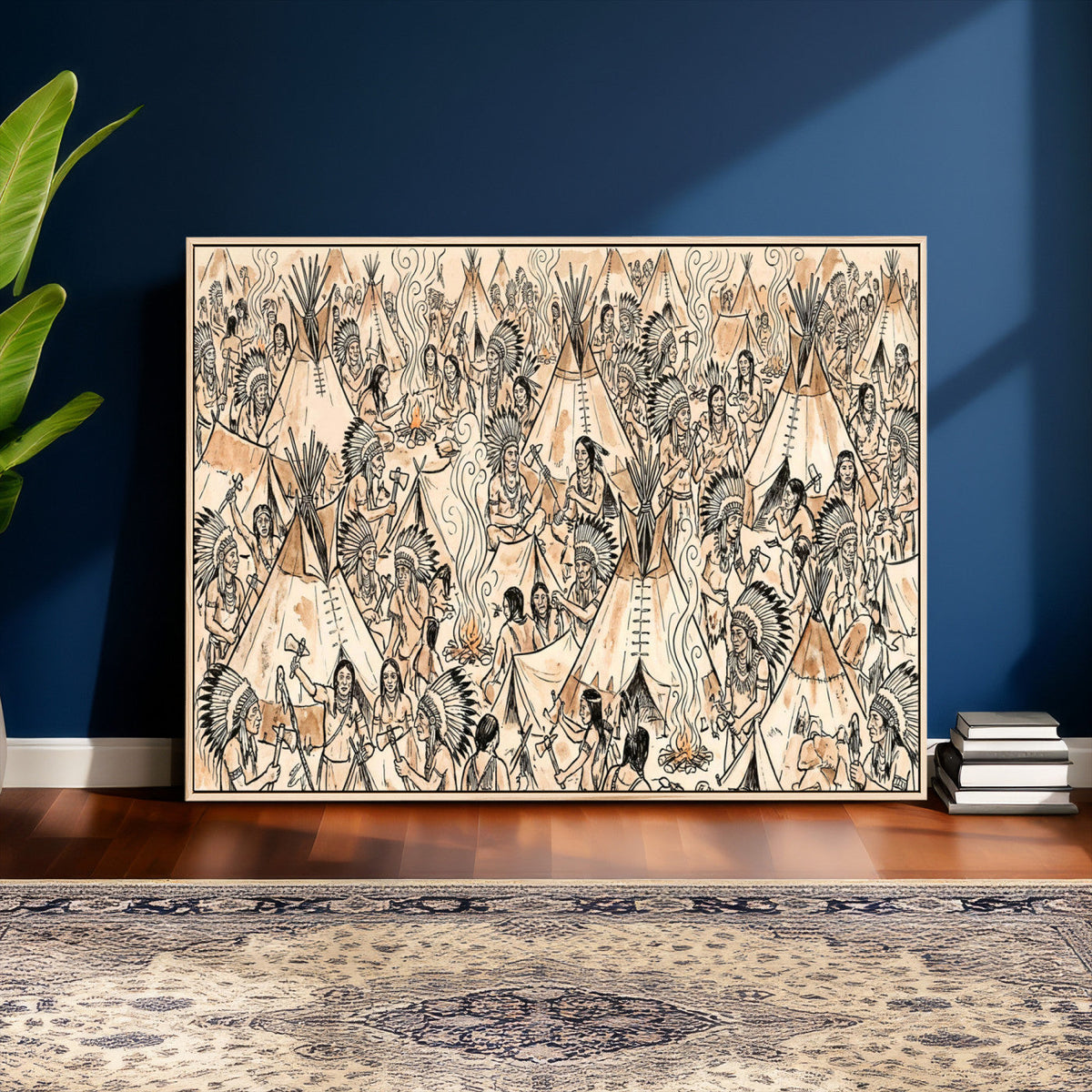 Native American Indian Wall Art Canvas Print - Abstract