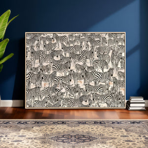 Abstract Zebra Wall Art Canvas Print for Farmhouse Decor