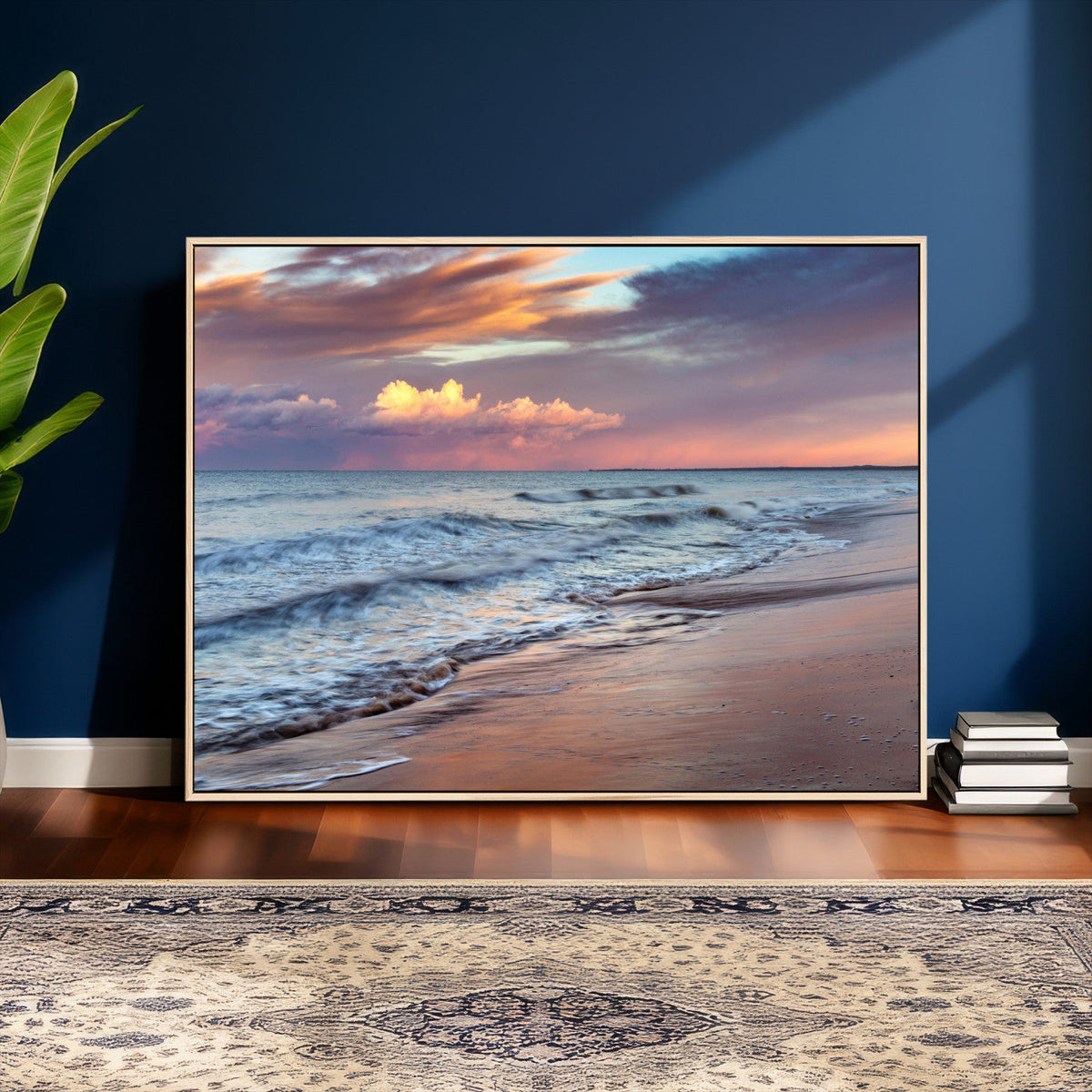 Ocean Sunset Wall Art Canvas Print – Coastal Beach