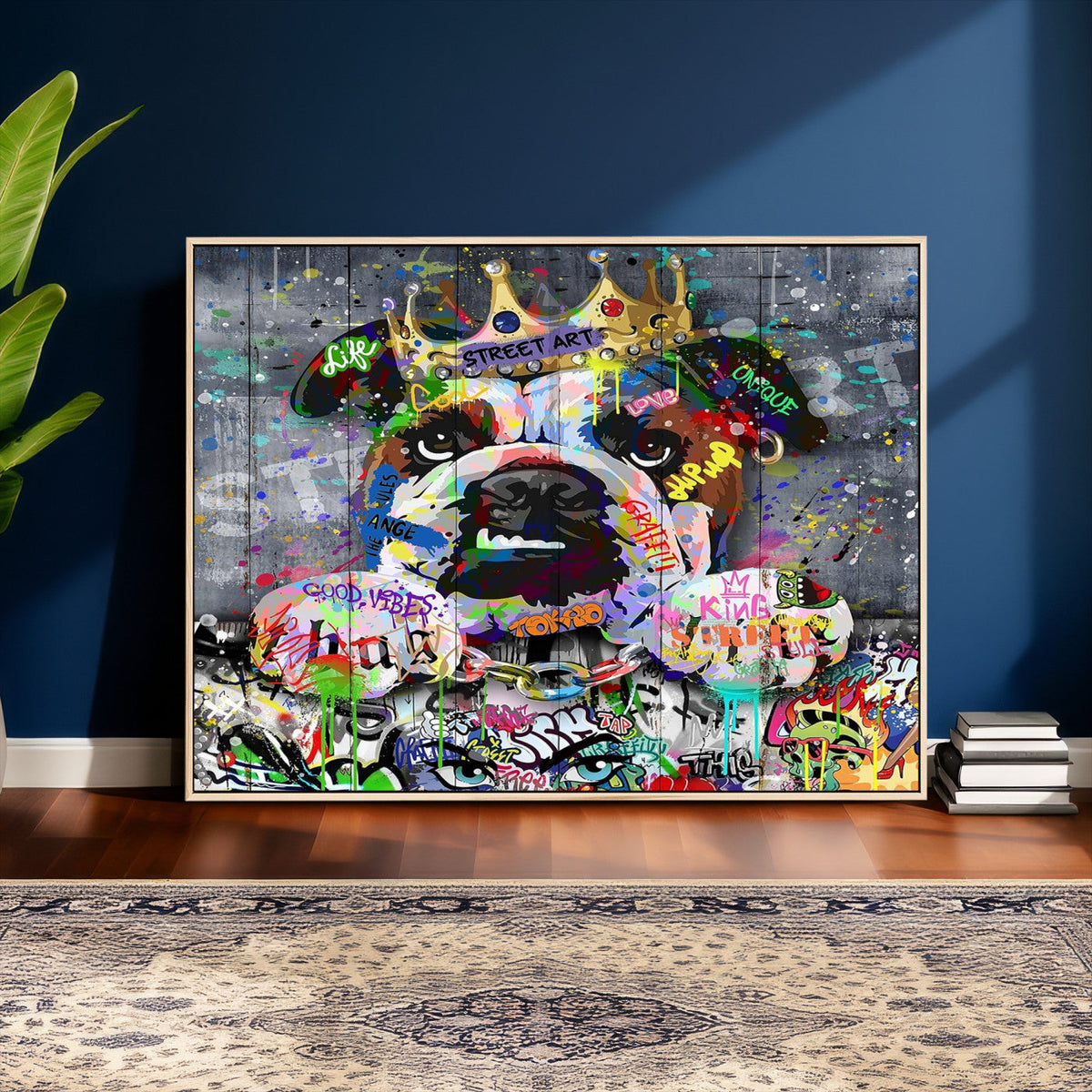 Graffiti Dog Wall Art Decor for Teen Bedroom - Abstract