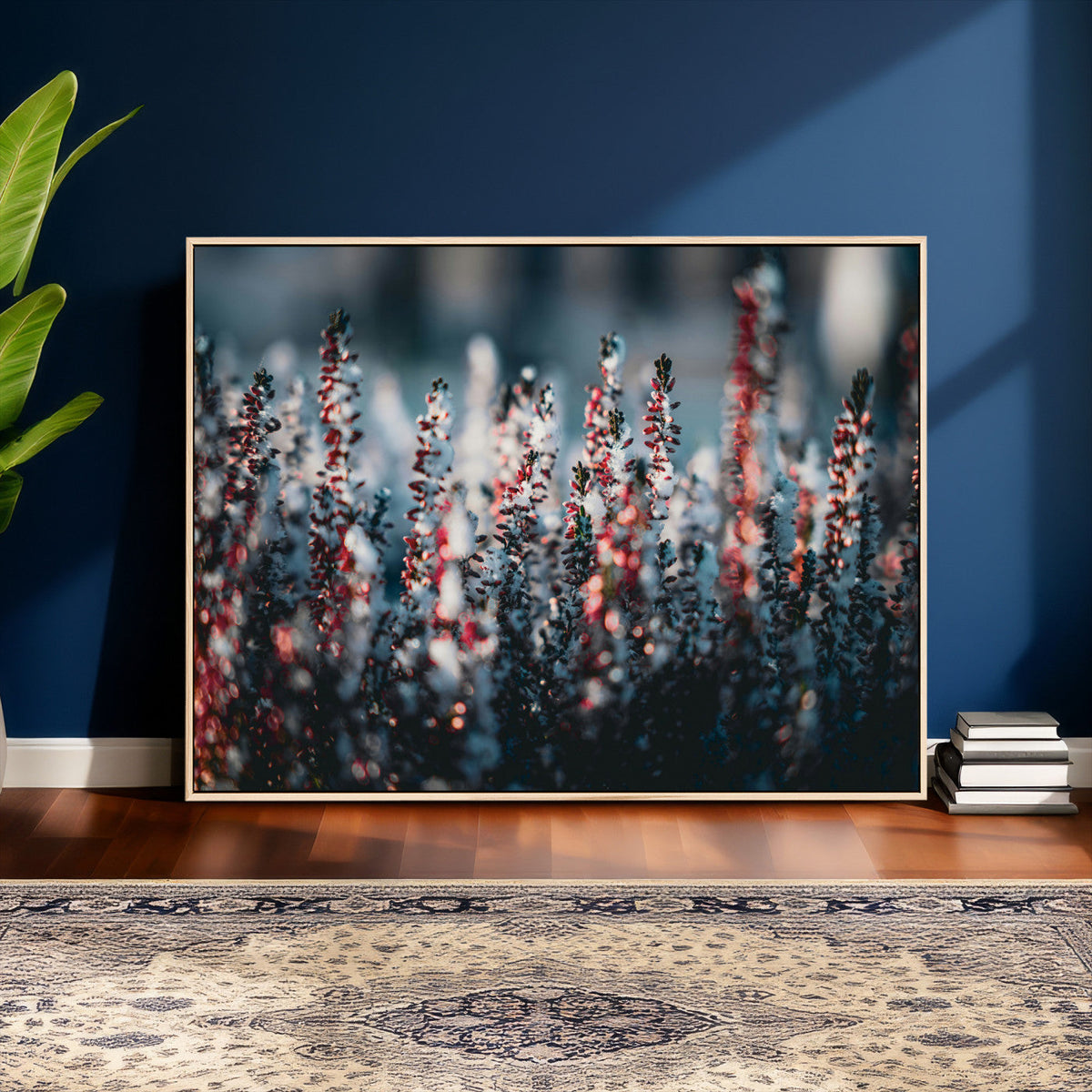 Winter Heather Wall Art Canvas Print, Frosted Floral Nature