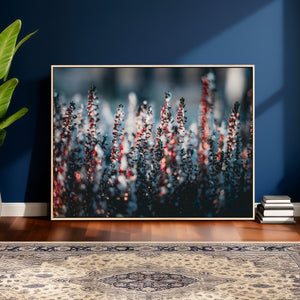 Winter Heather Wall Art Canvas Print, Frosted Floral Nature