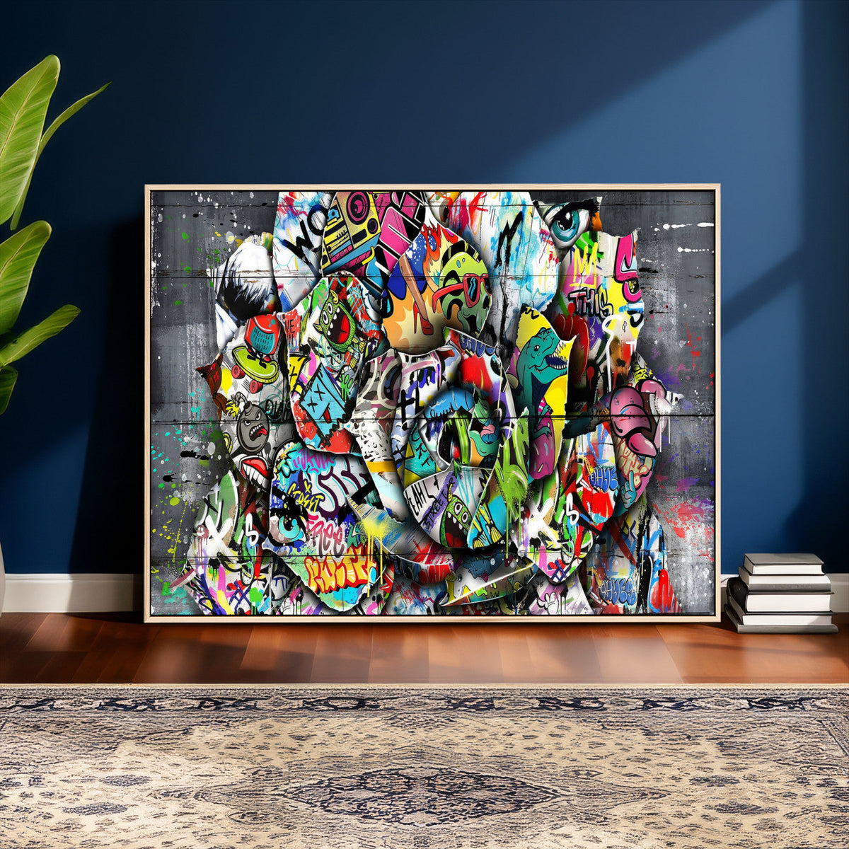 Abstract Graffiti Collage Street Art Wall Art Canvas Print