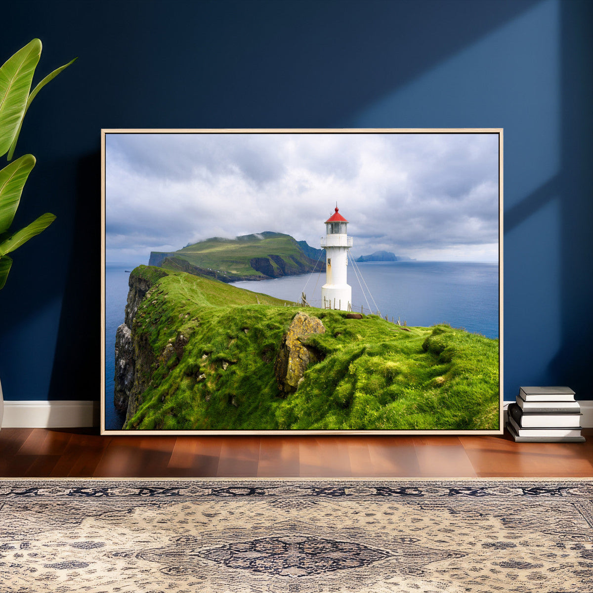 Cliffside Lighthouse Wall Art Canvas Print – Coastal