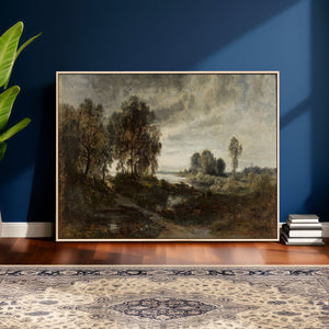 Adolf Dressler Landscape of the Oder River Wall Art Canvas