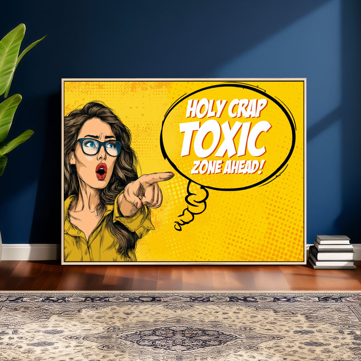 Pop Art Print Bathroom Sign Wall Art Canvas Print — Funny