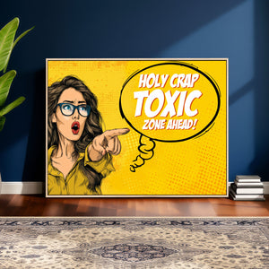 Pop Art Print Bathroom Sign Wall Art Canvas Print — Funny