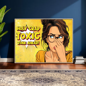 Pop Art Print Bathroom Sign Wall Art Canvas Print — Funny