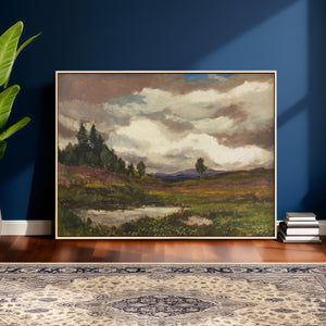 Gustav Macoun Heathland Canvas Print, Czech Landscape Oil