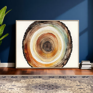 Natural Wood Slice Wall Art Canvas Print, Tree Ring Wall