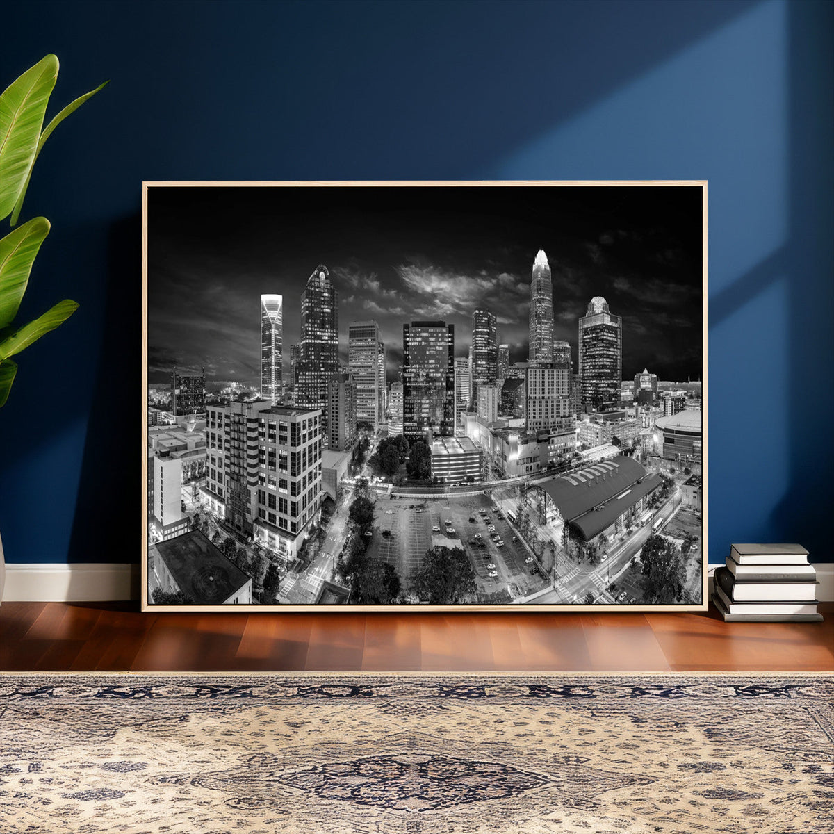 Charlotte Skyline Canvas Wall Art Print – North Carolina Cityscape Photography Print