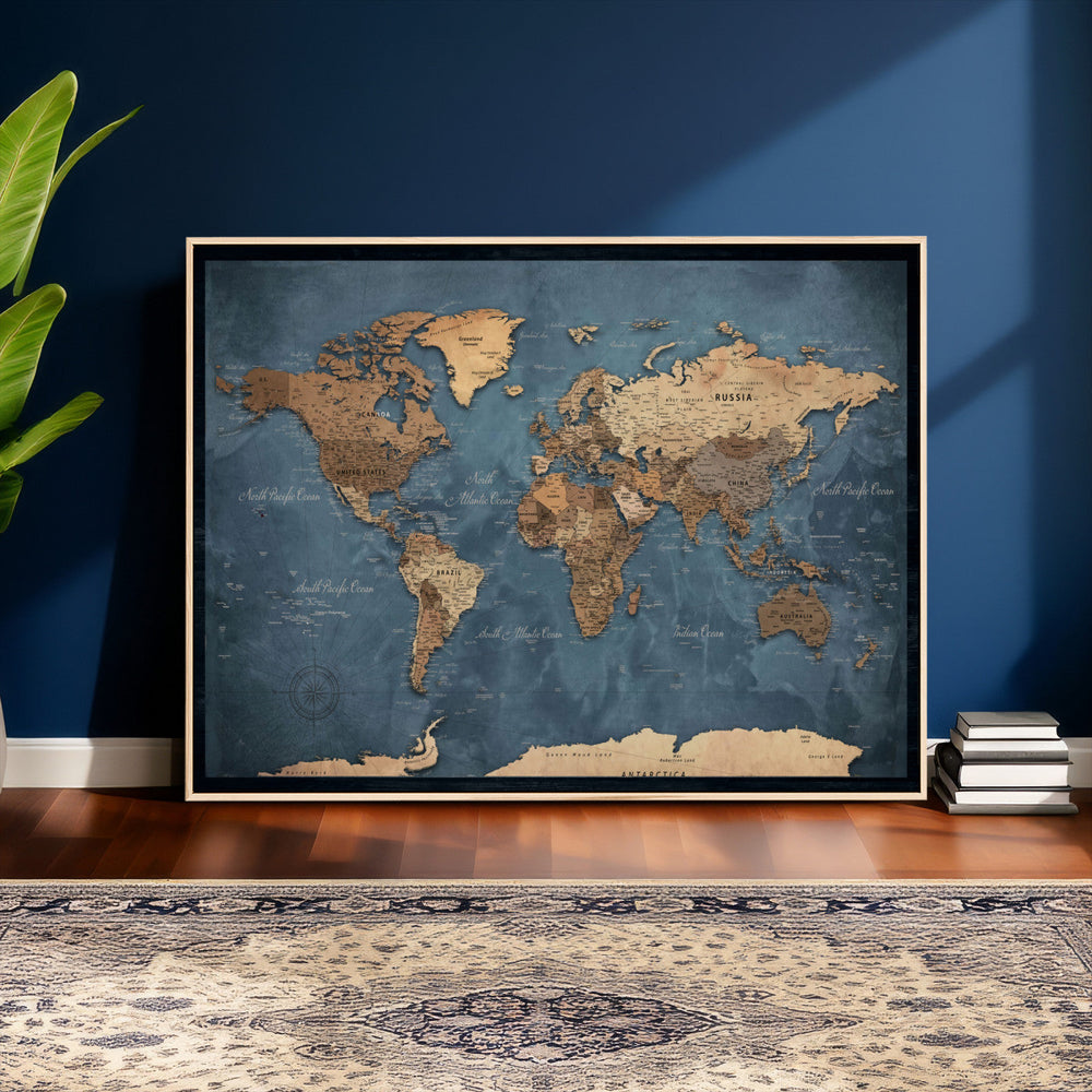 World Map Canvas Wall Art Canvas Print