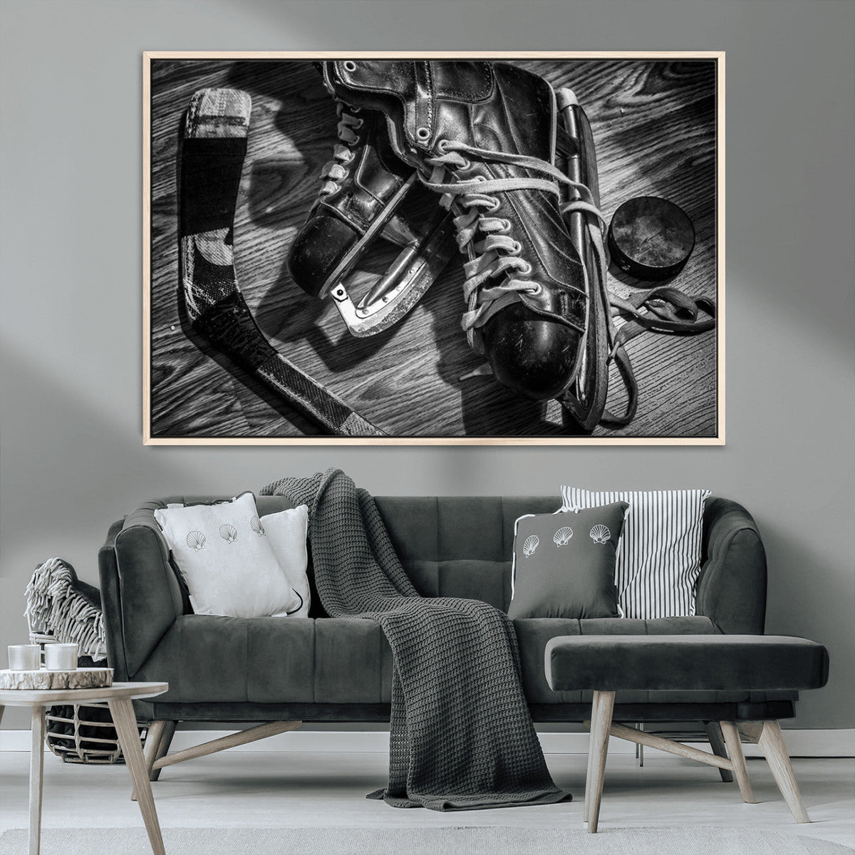 Old Pair of Mens Skates Wall Art Canvas, Men Skates Wall Art