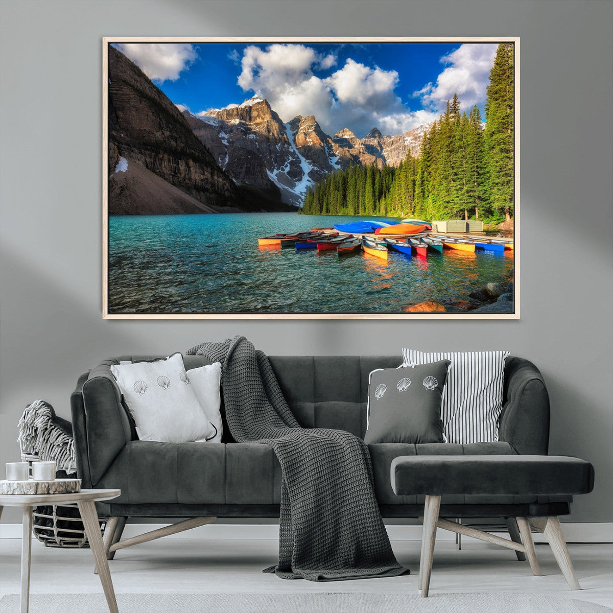 Moraine Lake 3-Panel Wall Art, Majestic Mountain and Lake